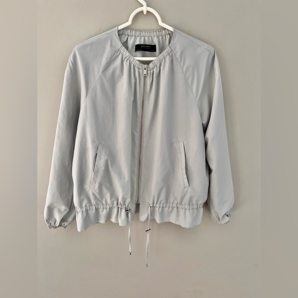 Zara Basic Full Zip Lightweight Bomber Jacket Siz… - image 1